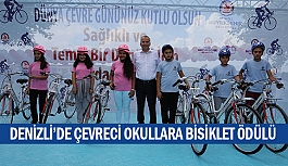Denizli’de çevreci okullara bisiklet ödülü