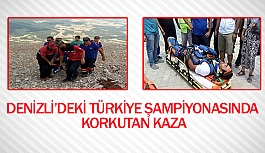 Denizli’deki Türkiye şampiyonasında korkutan kaza