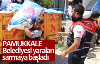 Pamukkale Belediyesi yaraları sarmaya başladı  