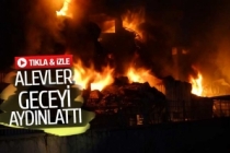 Tekstil fabrikası hala alev alev yanıyor (GÖRÜNTÜLÜ)