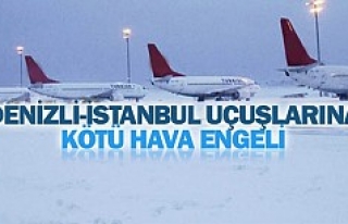 Denizli-İstanbul uçuşlarına kötü hava engeli