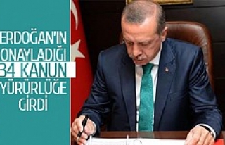 Erdoğan’ın onayladığı 34 kanun yürürlüğe...