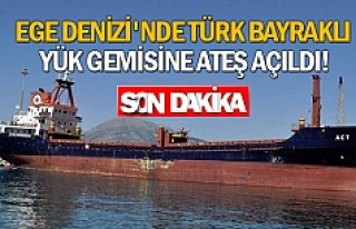 Ege Denizi'nde Türk bayraklı yük gemisine...