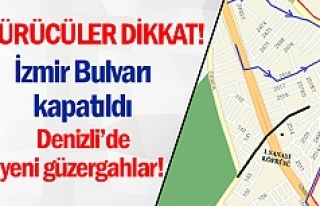 Denizli'de İzmir Bulvarı trafiğe kapatıldı