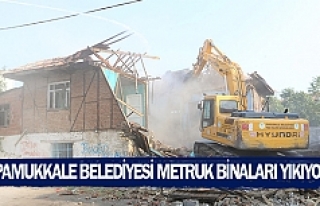 Pamukkale Belediyesi metruk binaları yıkıyor