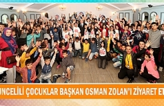Tuncelili çocuklar Başkan Osman Zolan’ı ziyaret...