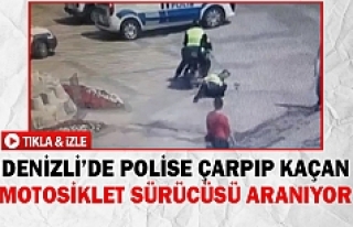 Denizli’de polise çarpıp kaçan motosiklet sürücüsü...