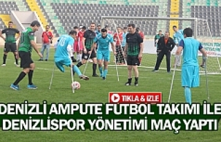 Denizli Ampute Futbol Takımı ile Denizlispor yönetimi...