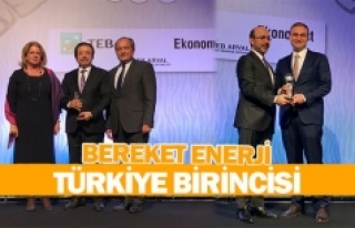 Bereket Enerji Türkiye ikinciliği ödülünü aldı