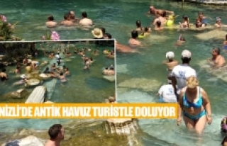 Denizli’de antik havuz turistle doluyor 
