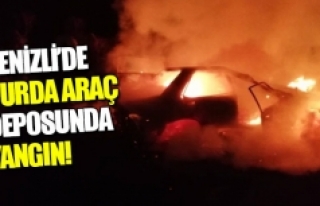 Denizli’de hurda araç deposunda yangın!