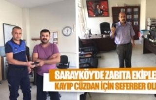Sarayköy’de zabıta ekipleri kayıp cüzdan için...