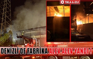 Denizli’de fabrika alev alev yandı !