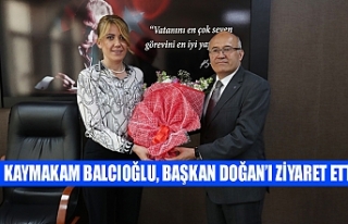 Kaymakam Balcıoğlu, Başkan Doğan’ı ziyaret...