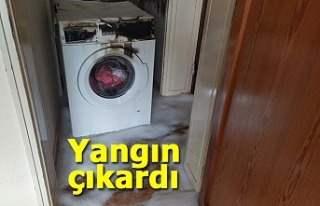 Çamaşır makinası yangın çıkardı