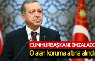 Cumhurbaşkanı Erdoğan imzasıyla bir alan koruma...