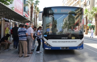 Denizli'de Büyükşehir otobüsleri ücretsiz