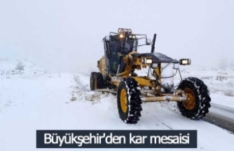 Büyükşehir'den kar mesaisi