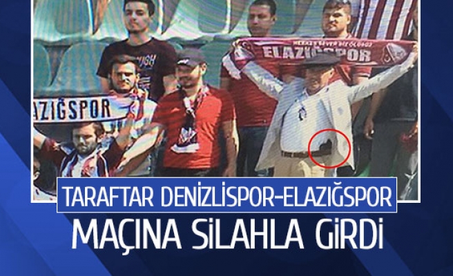 Taraftar Denizlispor-Elazığspor maçına silahla girdi