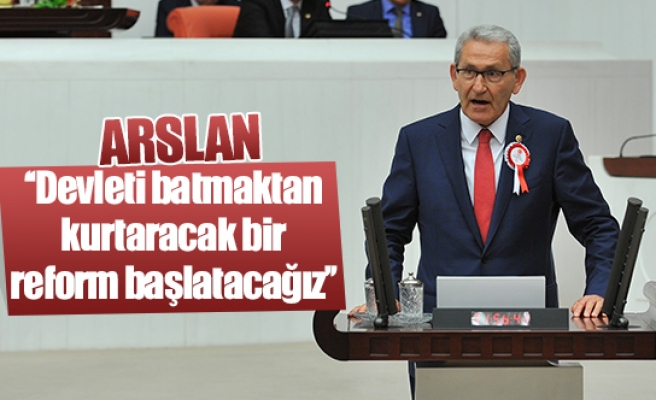 Arslan: ''Devleti batmaktan kurtaracak bir reform başlatacağız''