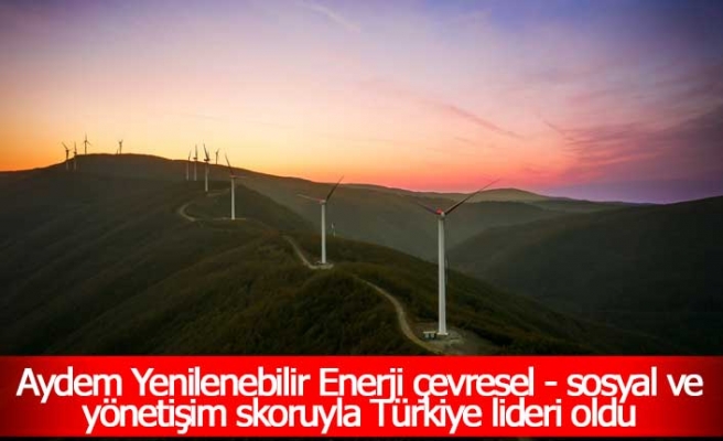Aydem Yenilenebilir Enerji çevresel - sosyal - yönetişim skoruyla Türkiye lideri oldu