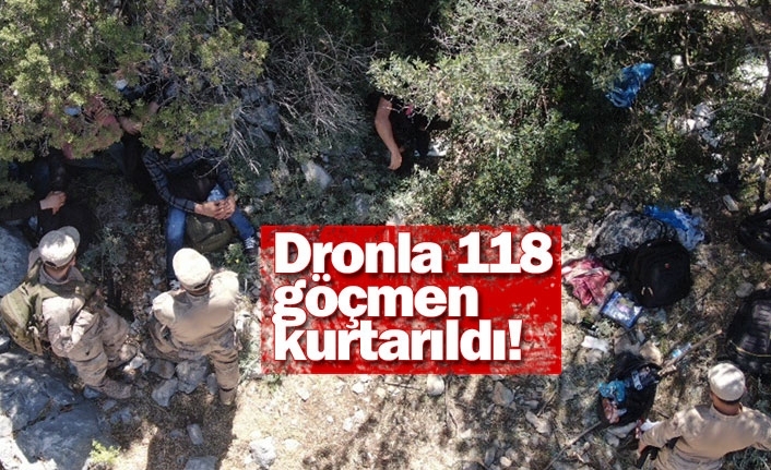 Dronla 118 göçmen kurtarıldı!